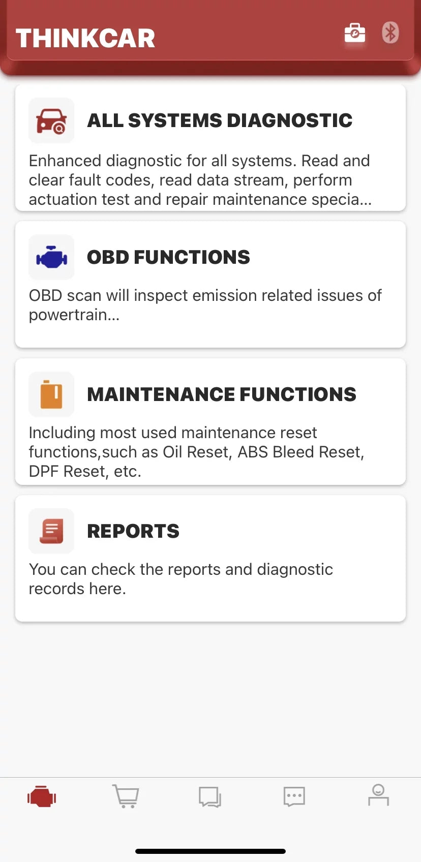 Diagnostic OBD2 Cars Reader Tool THINKDIAG Since Scanner Full Included) Bluetooth Systems Functions Maintenance Code THINKCAR (2 for 1996- Software Car Year 15