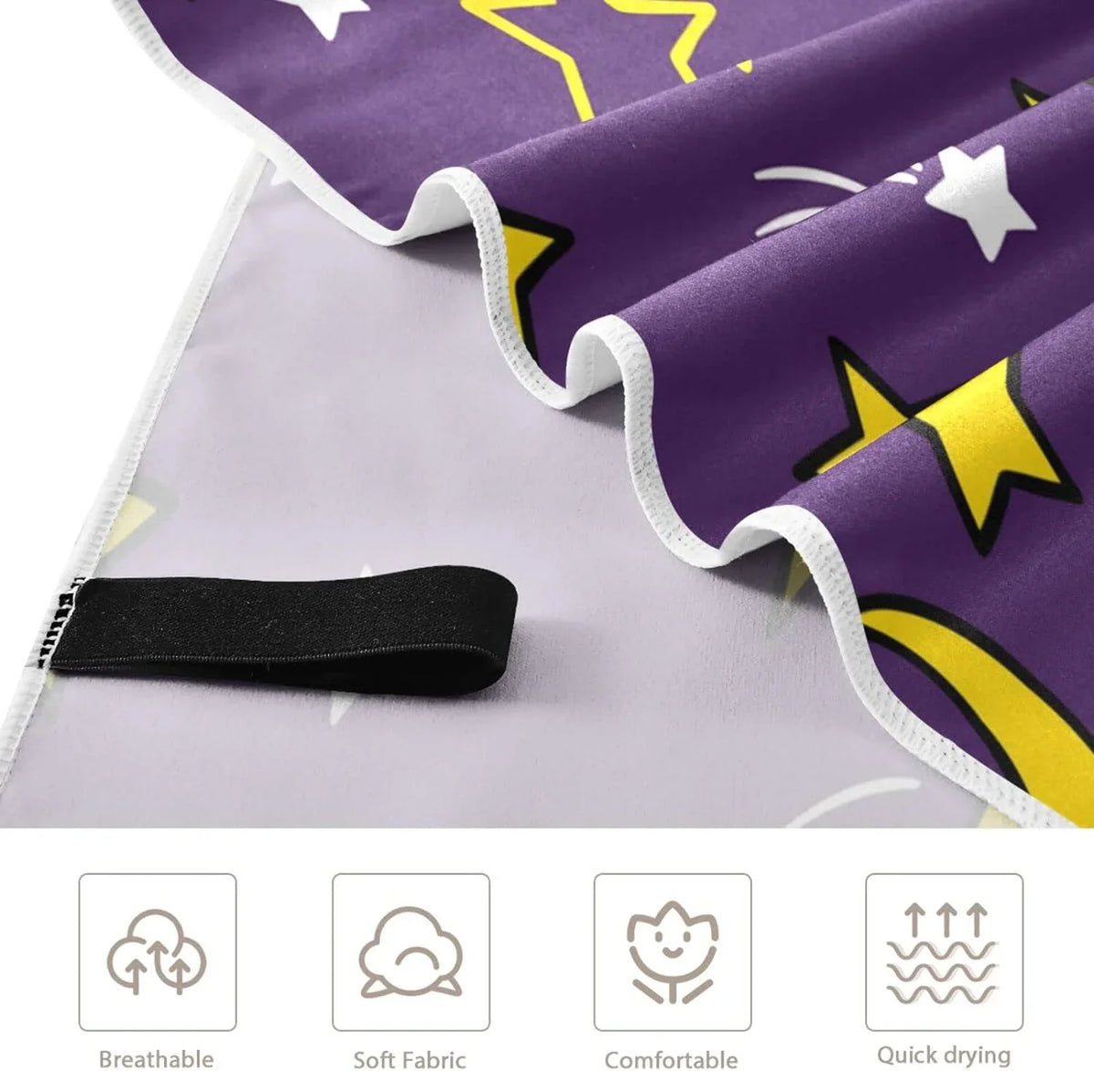 for Beach Bestwell Dry Super Travel Quick Lightweight Holiday（419） Absorbent - Towels Compact Camping Oversized - and Moon Stars Towel Towel Swimming