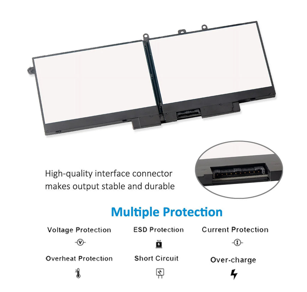 Battery Dell 5580 DELL For 5590 For 5490 GD1JP 5480 GJKNX Laptop Latitude Precision M3520 M3530 68WH 7.6V Kingsener