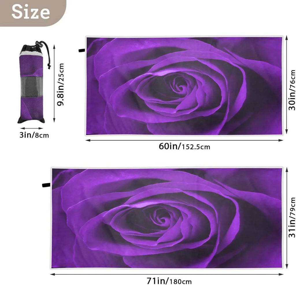 Super Towel Camping Rose Beach Oversized Lightweight Quick Absorbent for Dry - Compact Travel Swimming Towel Purple - Holiday（278） Bestwell Towels