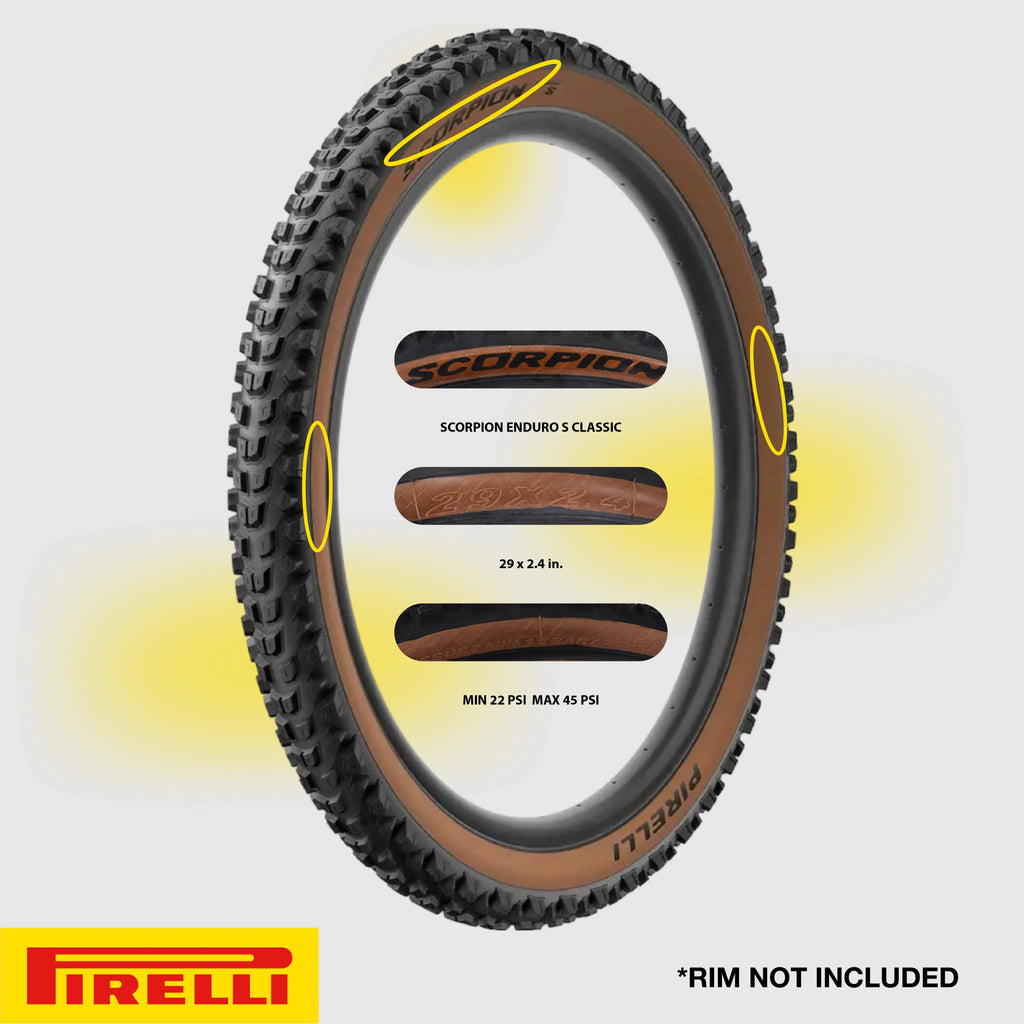 '+ Ready 29" Scorpion Enduro Classic Riding, Reliability Tubeless SmarTUBE Enduro Pirelli Mountain S TLR, Tire Grip 23/32-622 Casing 2.4 and Unmatched HardWall Extreme for MTB Enduro Bicycle x Clincher