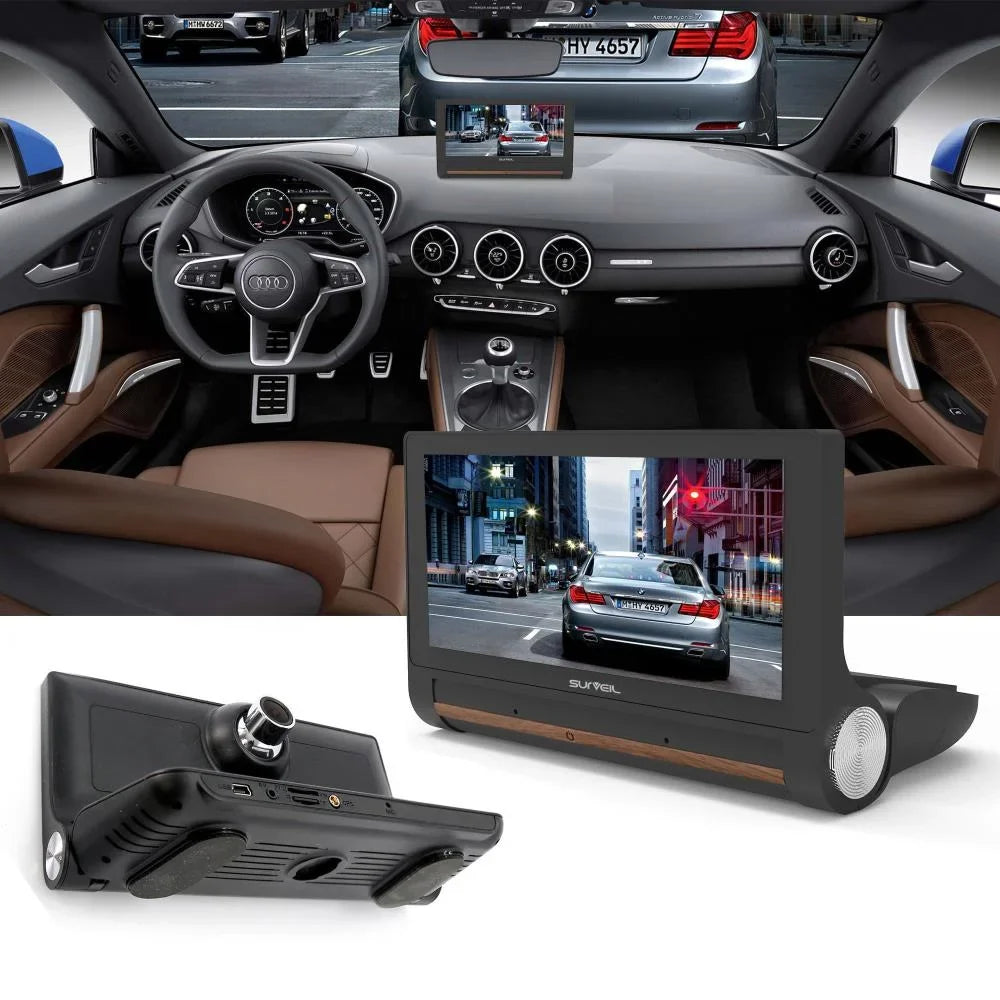 Dash Pyle Wireless GPS DVR w/ Android Display Backup Camera 7" Cam Surveil and