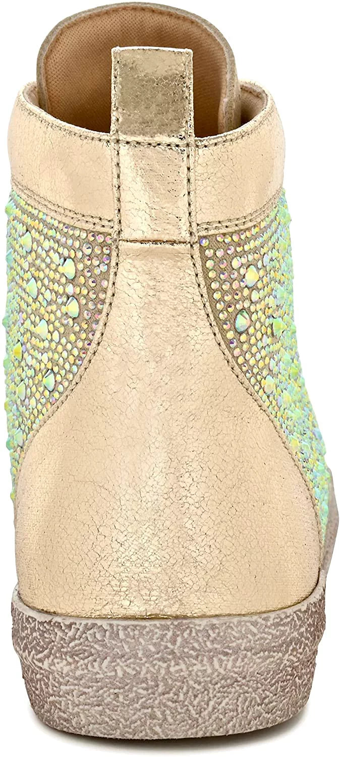 Rhinestones Athletic with Top Union Gold High Foxy Fashion 9 Sneaker Ninety