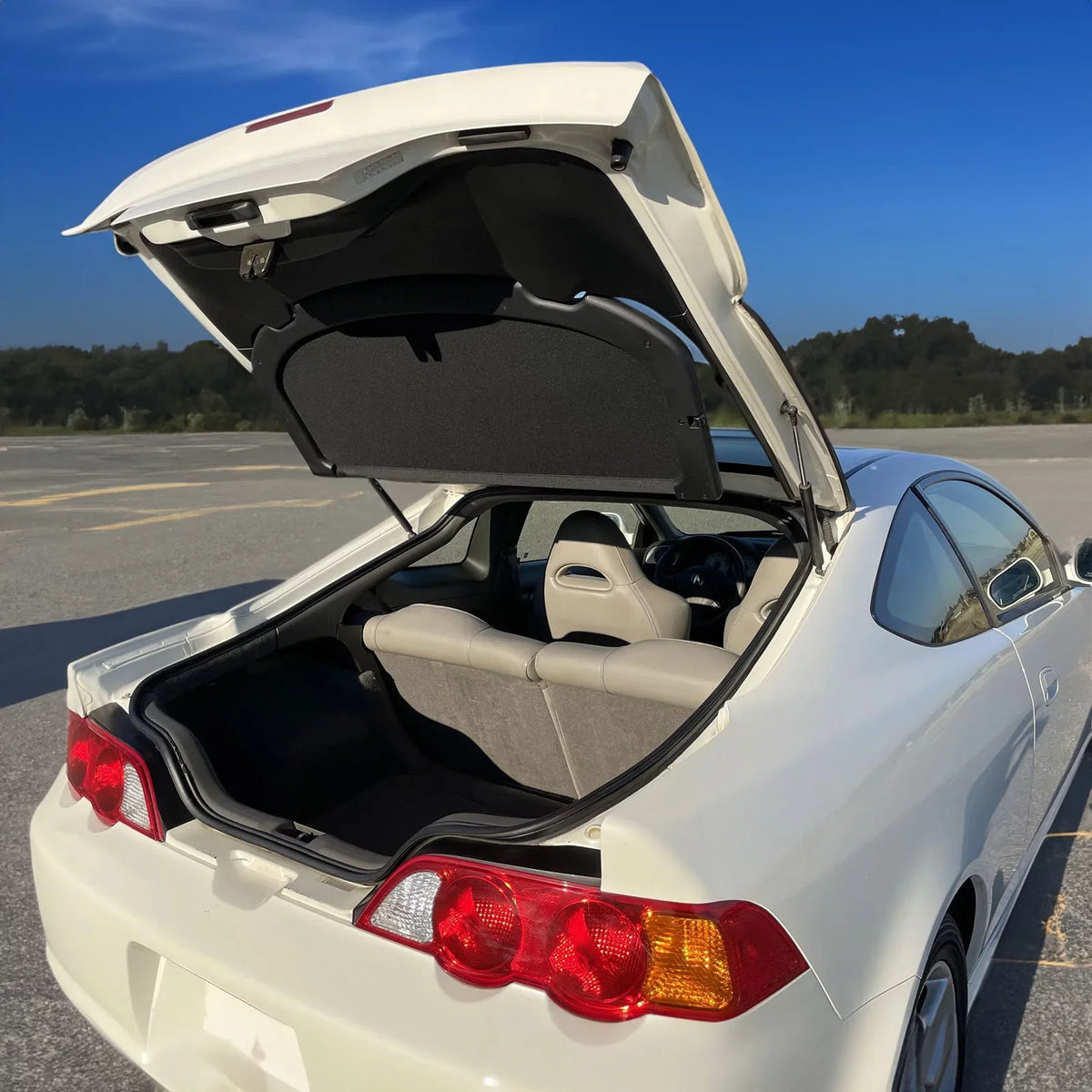 Privacy 02-06 RSX Luggage Cover Compatible Motorsports Acura Ikon OE Trunk Cargo Black Style with
