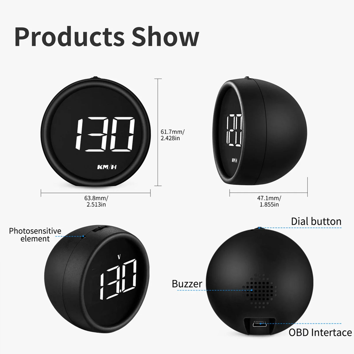Head-Up Detector Driving Safe Diagnostic for Display HUD Car OBDII Moobody Speedometer