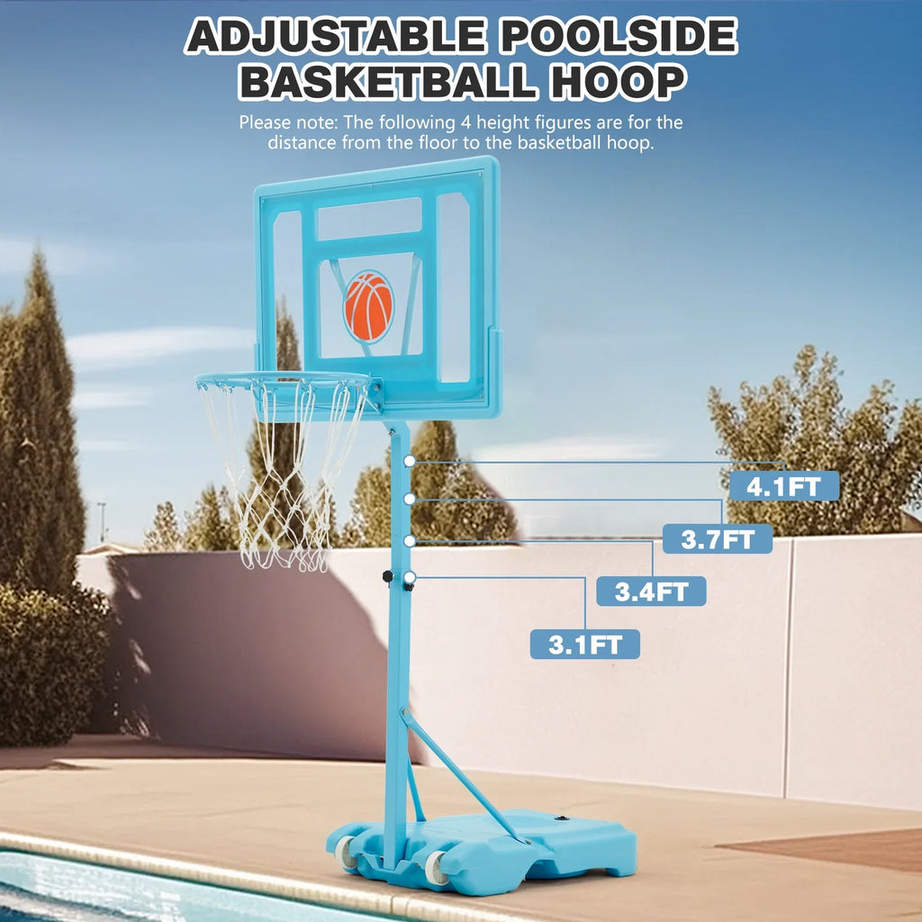 Ball, 44" Danrelax Basketball Backboard, Blue Hoop with 32"x23" 5 Size Pool PVC