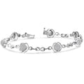 White Sterling Diamond Bracelet Accent Round-cut Silver