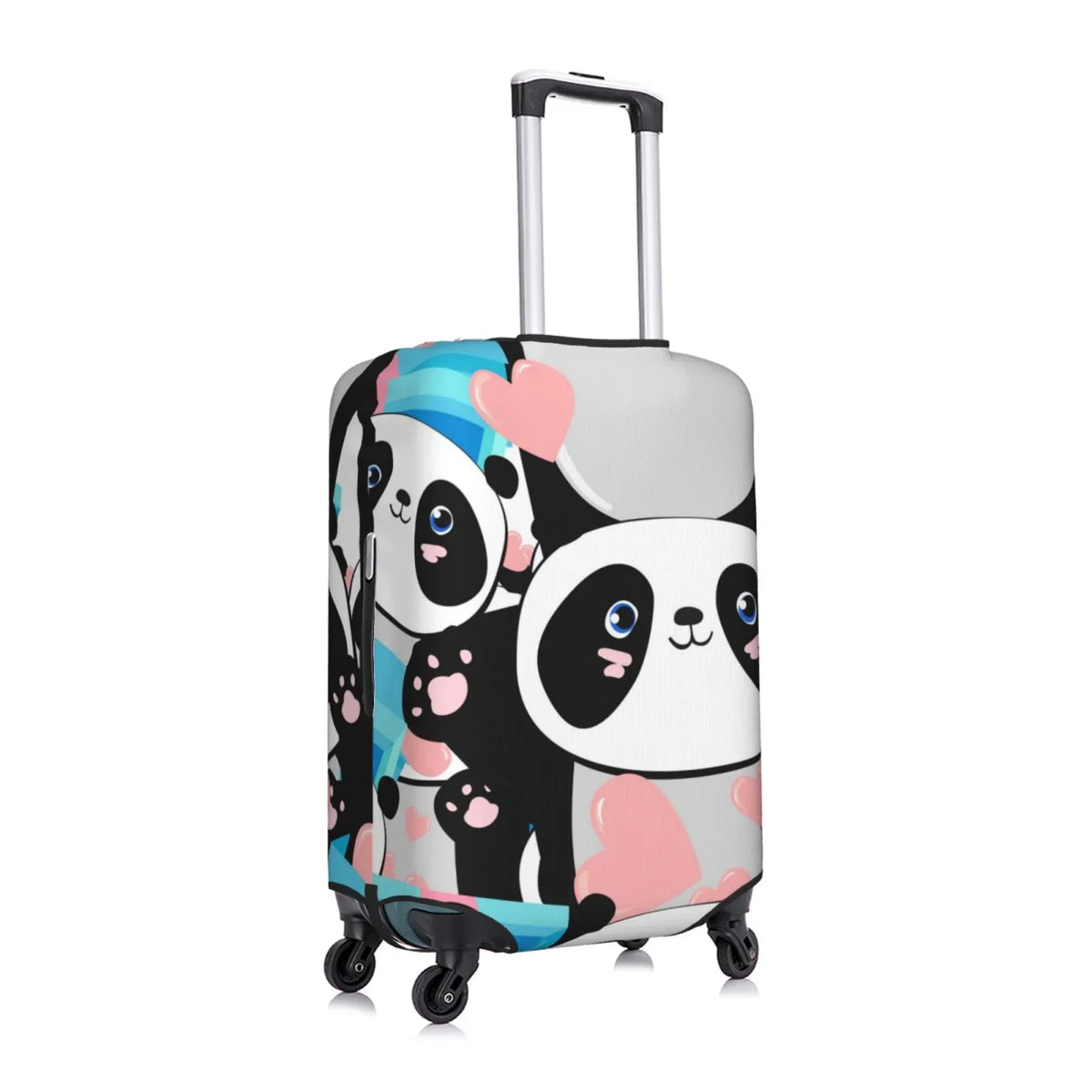 Medium Looking Hearts Luggage Anti-Scratch Cover,Durable, Cute Washable Suitcase Pink New Haiem Keep - Protector Technology Luggage With Your Panda