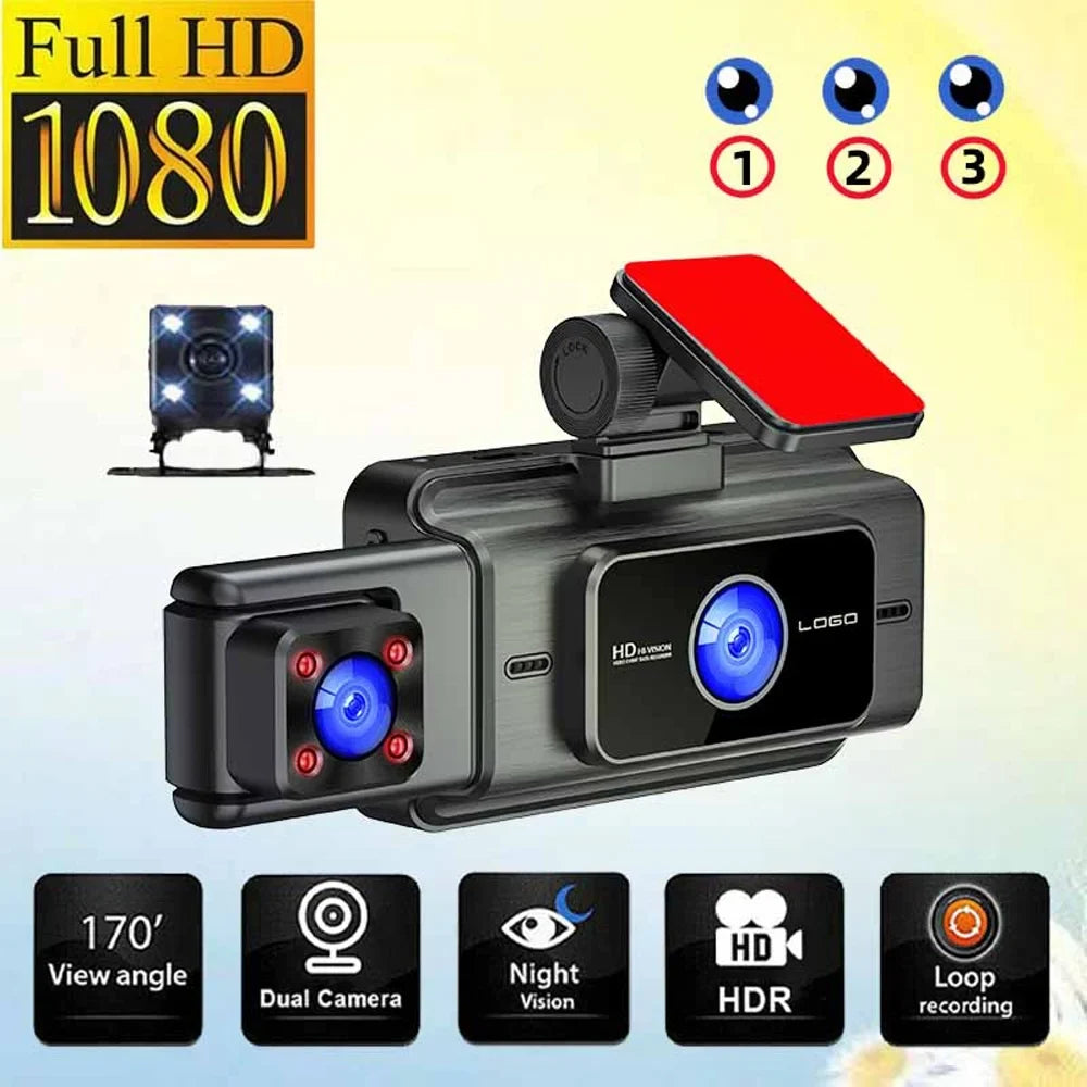 Video Mirror Cam and Clear Recording Car Rearview for with Parking Car Anself Dash