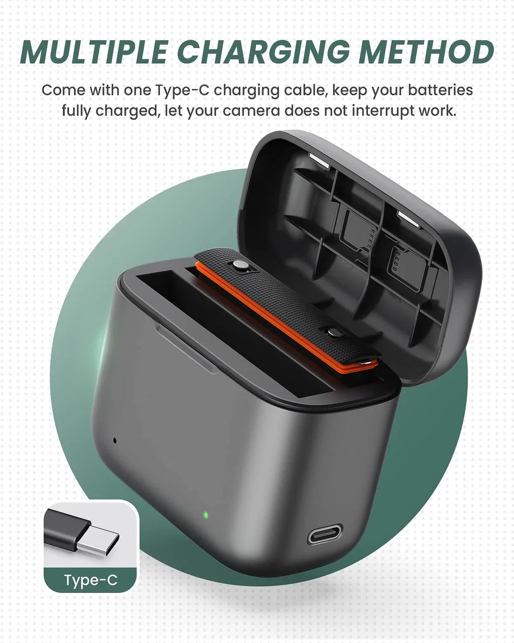 for Slots Camera Station Insta360 Charging Battery Misro & x3 Battery SD 1800mAh 2 Card Station Charger High Channel Capacity, One with