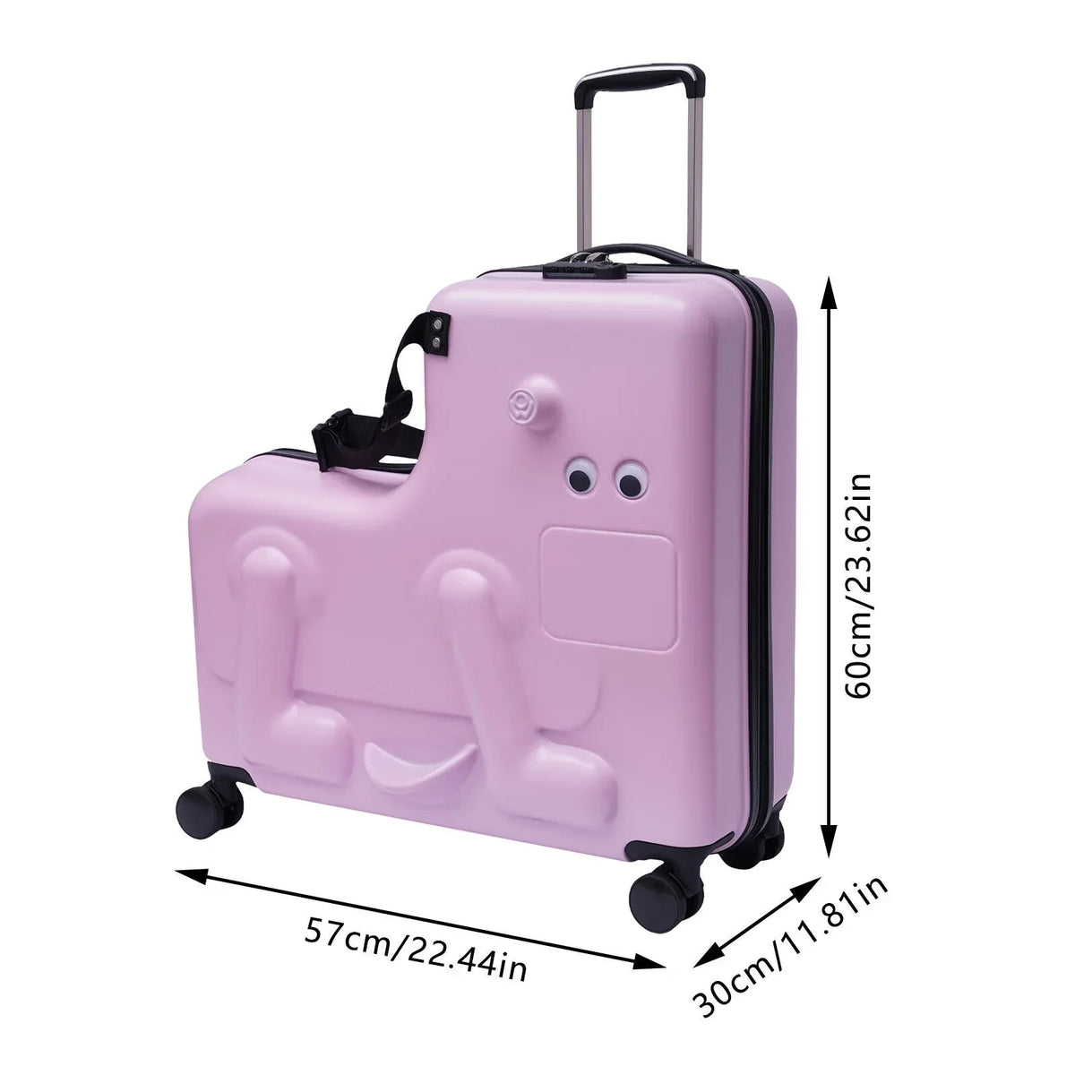 Waterproof Portable Travel Aged Suitcase 4-12 Ride-on 24" Luggage,ABS+PC Years(Pink) Wuzstar Kid's Universal Wheel