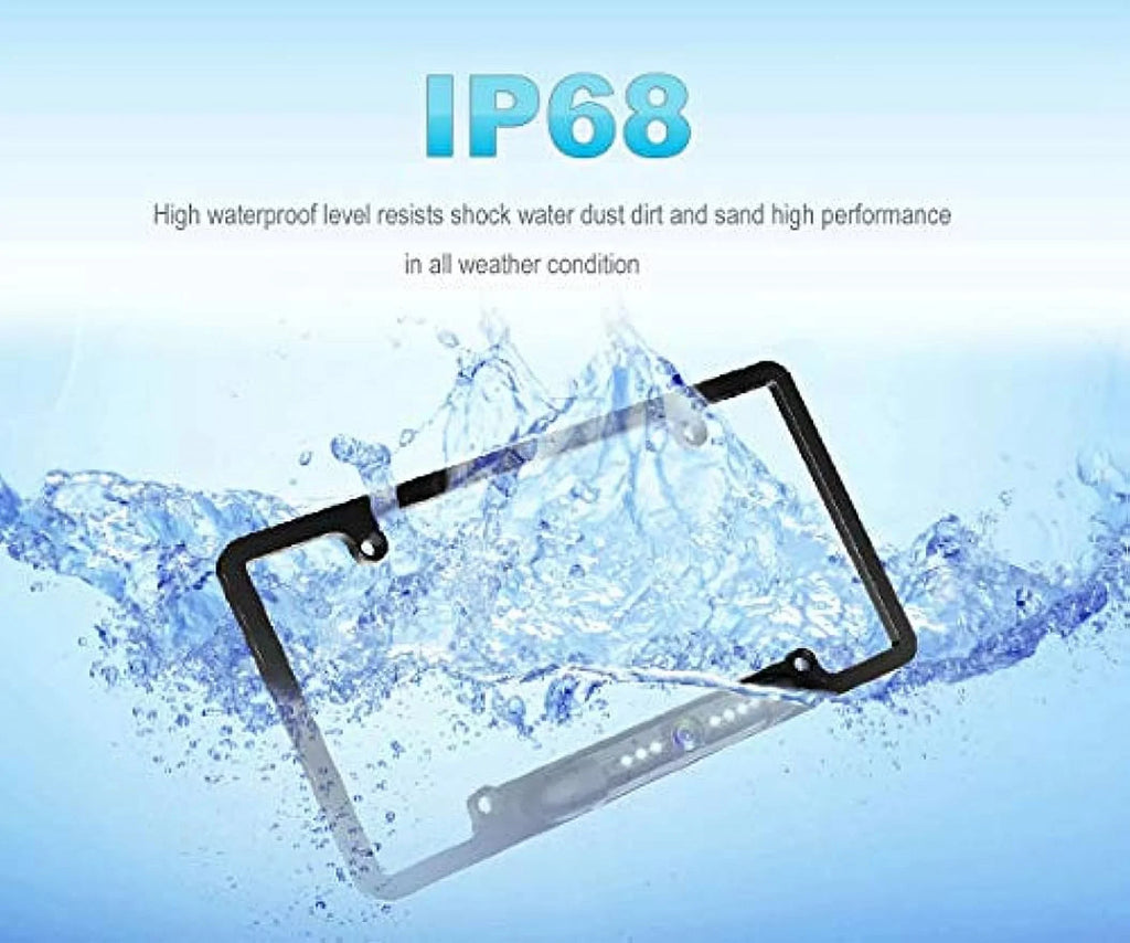 LED Vision Waterproof 7 Viewing View Night Camera, Bright High License Camera Rear Reversing Angle Universal 170° Plate Camera Sensitive Backup Car HD