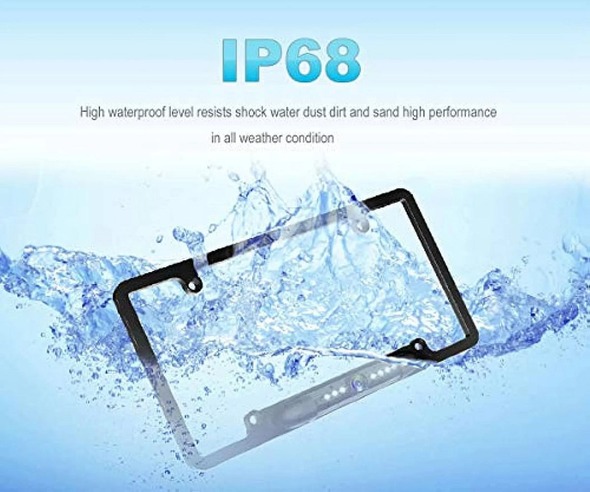 LED Vision Waterproof 7 Viewing View Night Camera, Bright High License Camera Rear Reversing Angle Universal 170° Plate Camera Sensitive Backup Car HD