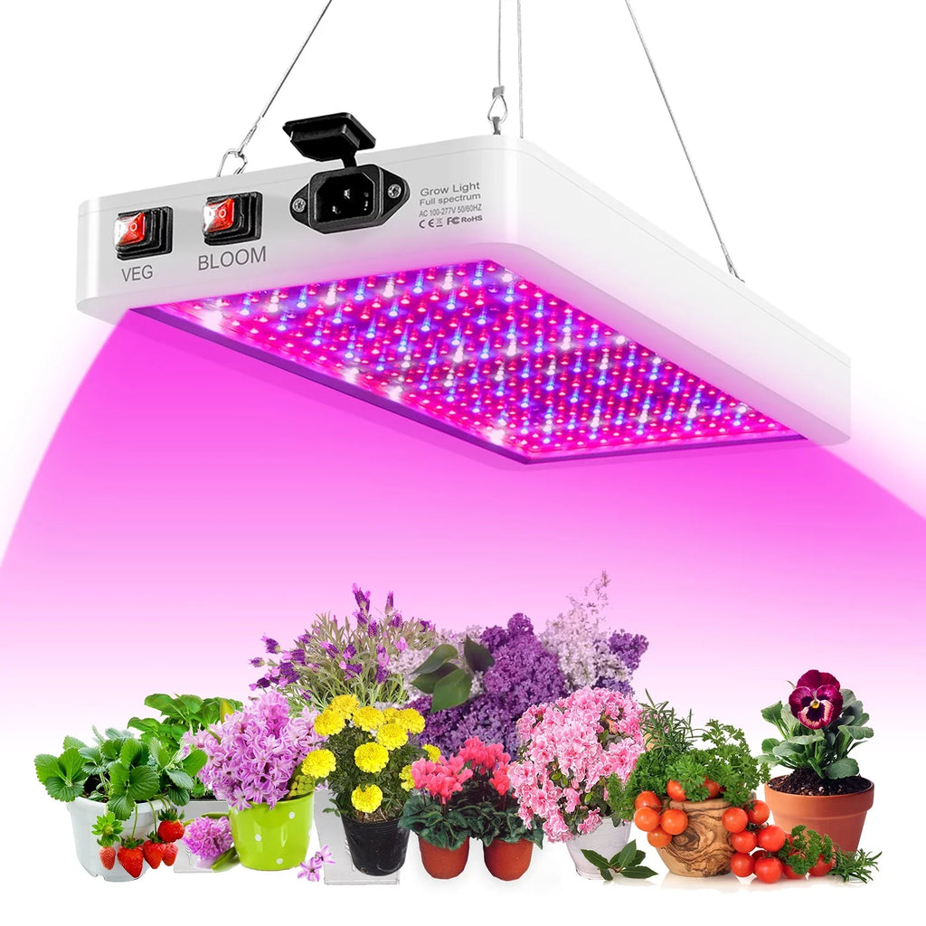 Switch Plants Seedlings Growing Grow for Waterproof 2000W for and IP65 Indoor Full Lamps Plant Spectrum 312 LED Veg Bloom Greenhouse Hanging Andoer Flowers LEDs Dual Light