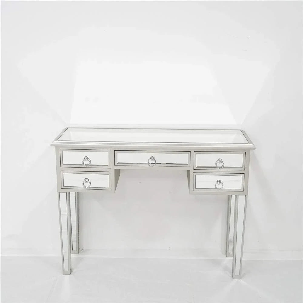 Console Sofa Antique 5-Drawer TJUNBOLIFE Console Drawers Table Entry with Silver/Mirror Mirrored Table Two