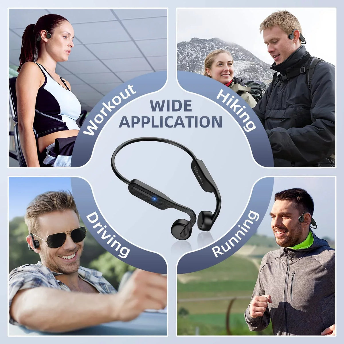 for Ear Running, 5.0 Cycling, Hiking, Driving Bone Bluetooth Open Headphones, Sports Resistant Conduction Wireless Headset Earphones, Headphones, Sweat
