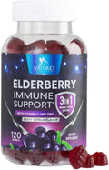 Black Nature's Vitamin Gummies Gummies Vitamin Elderberry Kids Elderberry - Gluten Zinc, - Free Sambucus for Support 120 Supplement, with Gummy Adults C Immune & Gummies Immune and Non-GMO