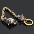 Handmade Men's Celtic Retro Bracelet Wolf Fashion Steel Stainless Jewelry Nordic