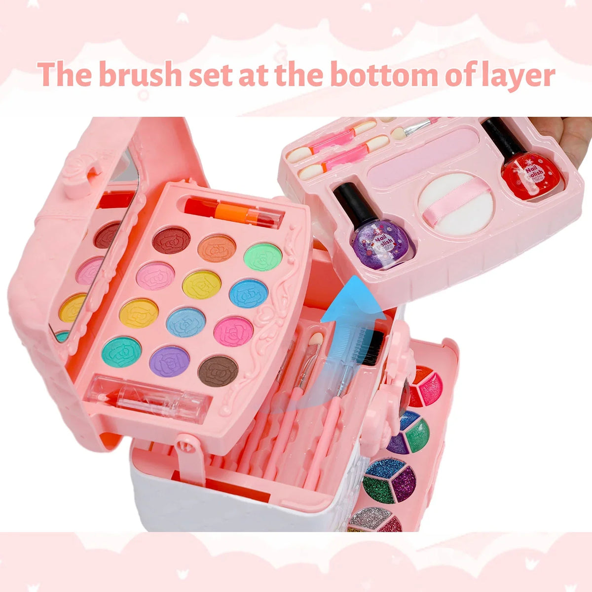 Frozen 3-12 Toys Cosmetic, & Makeup Kids Toddler for Washable Old & Safe Birthday Kit Year Set, Makeup Pcs Girl Girl Set Non-Toxic Gift Kids (Pink) for Real Makeup Girl Little 42 Christmas