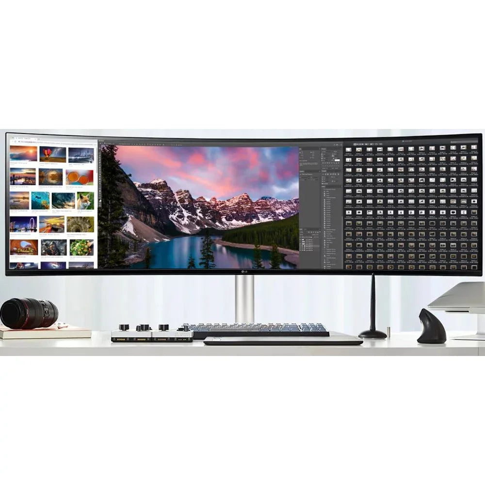 x USB Monitor, Curved AMD (5120 Type-C, Premium 2.1 Pro, 49WQ95C-W Nano 32:9 NVIDIA HDMI Adjustable FreeSync Open & DQHD UltraWide G-SYNC Compatible Tilt/Height/Swivel and 1440) LG IPS Box 49"