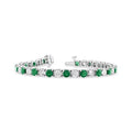 Diamond 14K CTW & Diamond Emerald Gold BB45ED-WG Louis Creations Bracelet, 6.25 White