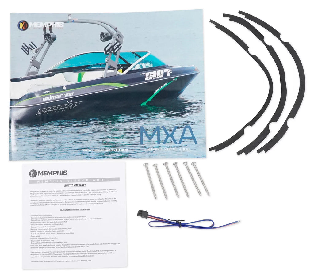 10" Watt LED 500 Dual 4-Ohm Sub Subwoofer Marine Memphis MXA1044 Boat Audio