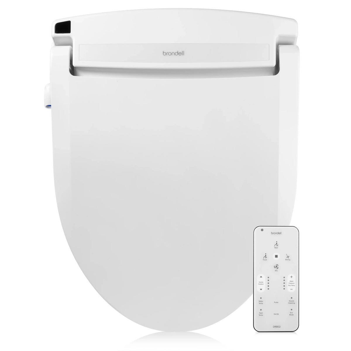 Brondell Round Seat Remote Toilet Advanced Control, Bidet White with Swash DR802