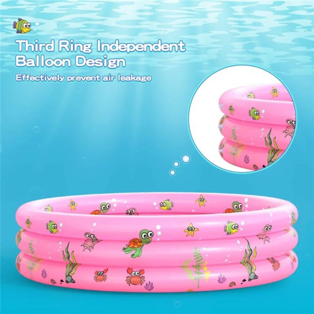 Padding Babies Rings Inflatable Family Kids,Toddler for Pool (Pink) Up for Baby 51"x13" Blow Outside 3 Pool Round Pool,Swimming PVC