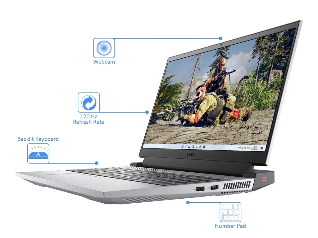Dell Gaming Grey, FHD 8GB 3050 120Hz NVIDIA 512GB Windows G15 AMD PCIe Notebook, Ryzen SSD, 7 Ti, 5800H, 11 RAM, RTX Home Phantom 15.6" GeForce