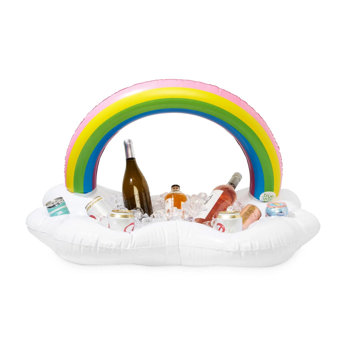 Cooler, of and TrueZoo Drink Party Box Floatie, Cloud Cup Inflatable Floating Bar Ice Colorful Rainbow Holders 1 Pool Set