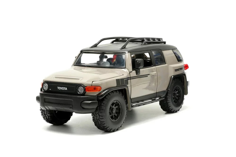 Roof 1/24 Toyota scale 34008 Jada and FJ Toys Cruiser Diecast w/ Wheels, Car Extra Rack - - Beige