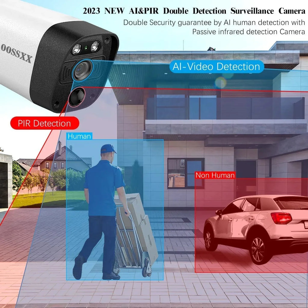 pre-installed 2TB Security {100% Solar 2K Wire-free Home 6pcs 8-channel system, OOSSXX 3.0MP System}, by Drive Wireless solar Camera Surveillance with Hard NVR, cameras