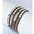 White Wrap 610B-8695WHT Bracelet and Beaded Silver Leather Zirconmania