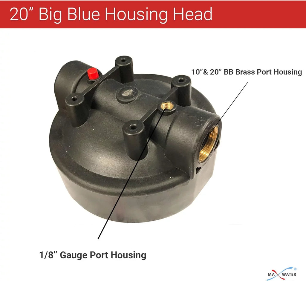 Whole Brass System 10" Blue BB House 1" NPT Gauge, Ports Filter Bracket Housing W/Pressure Wrench Pressure Pack Release, 1