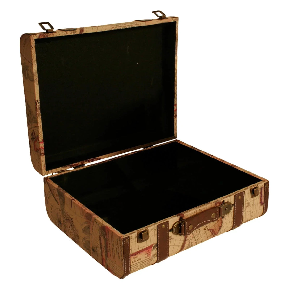 Wald Map Leather Faux Suitcase Import