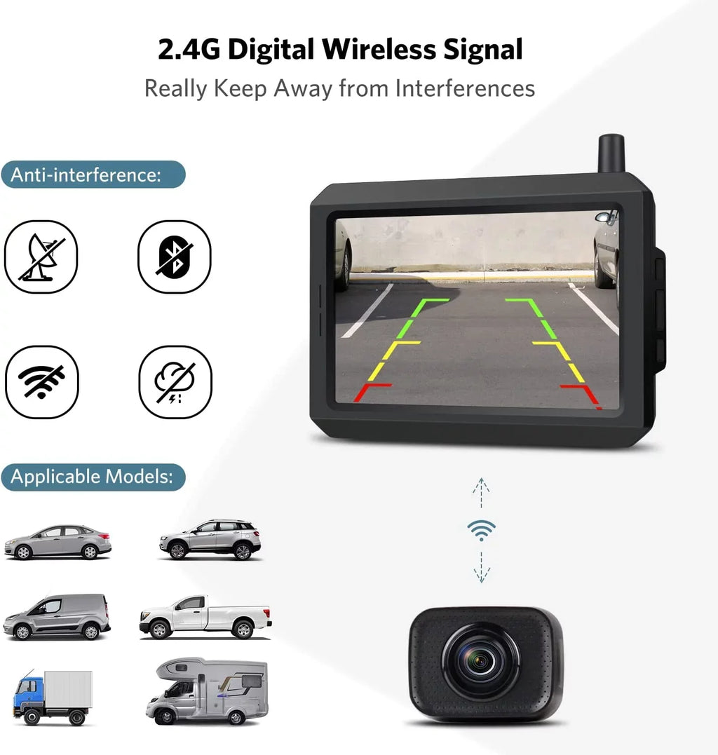 Trucks, Cameras, Rear Waterproof K7Pro RV/Pickup Camera HD Backup Support Camera and Car/SUV/Van/Mini Monitor HD 5″ Wireless 2 for View for TFT-LCD