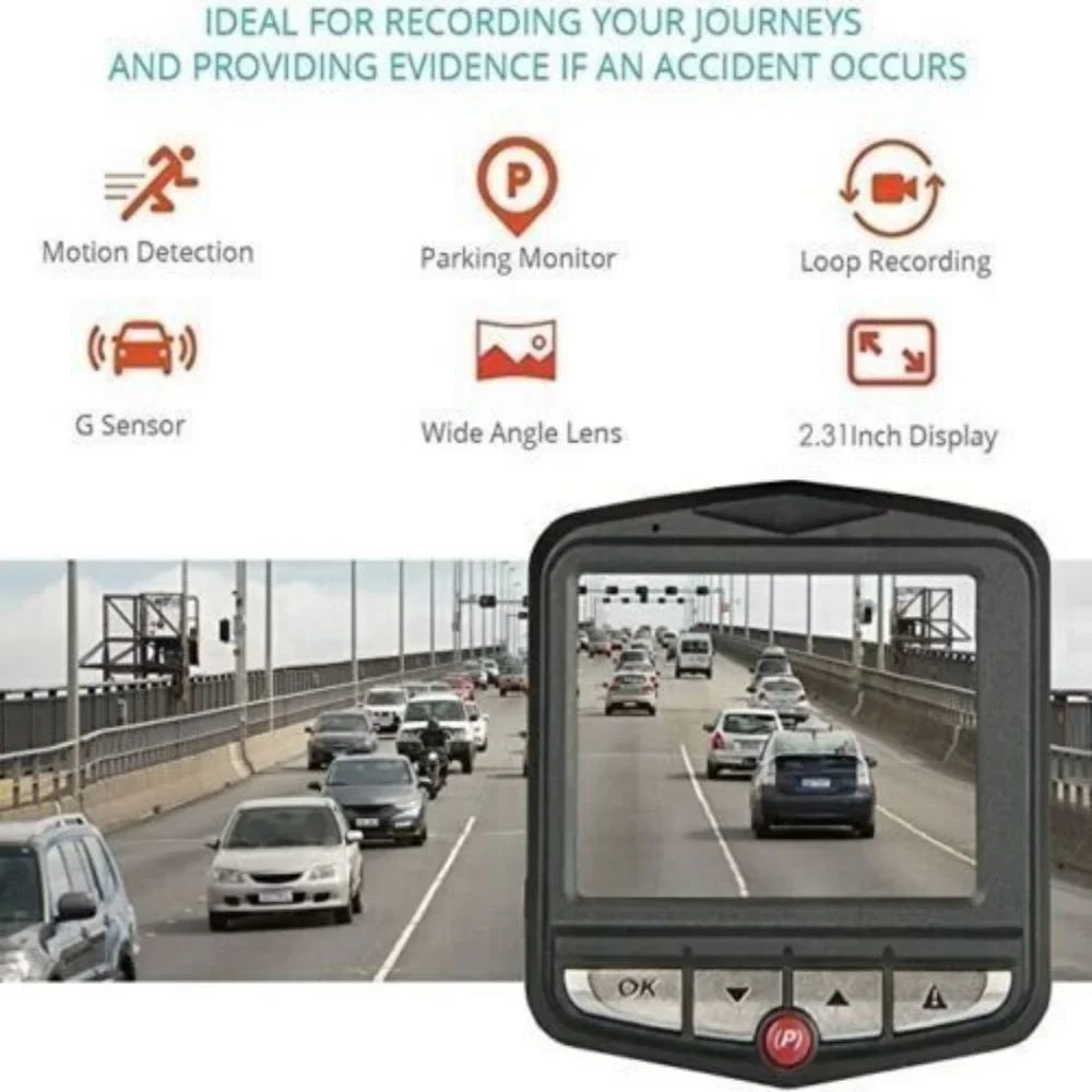 Full 2.4'' 1080P Vision Cam HD Front Car Rear Night Dash or DVR Camera G-sensor