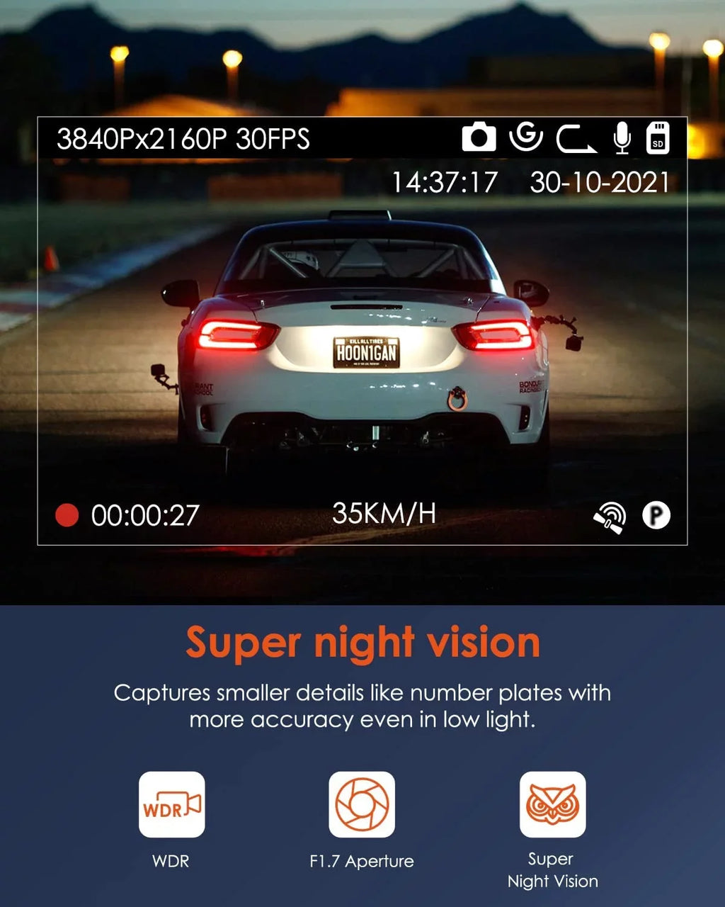 WiFi G-sensor Night W) for 5 Ghz/2.4Ghz WDR, Cars, Superior (X4S with Vantrue 2160PX30FPS Dash Car Cam Cam Dash UHD GPS, Camera and Vision APP, 24/7 Monitor, 4K Parking Wireless with Vantrue