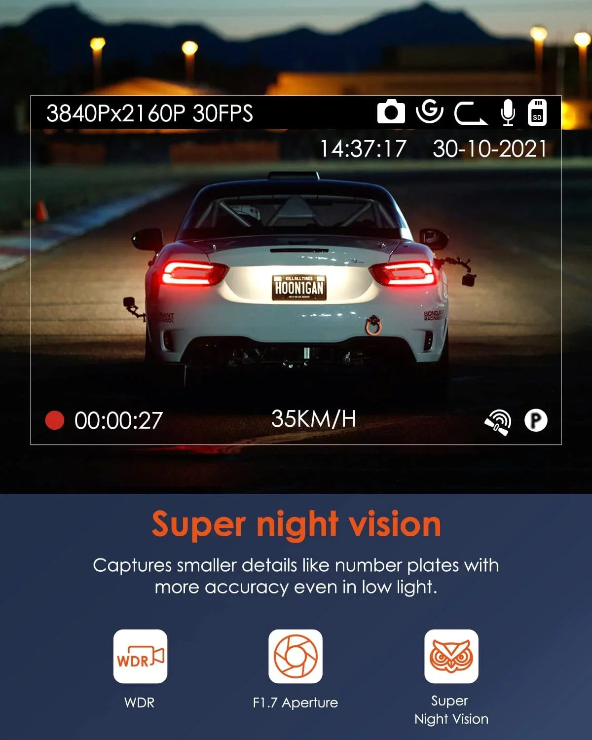 WiFi G-sensor Night W) for 5 Ghz/2.4Ghz WDR, Cars, Superior (X4S with Vantrue 2160PX30FPS Dash Car Cam Cam Dash UHD GPS, Camera and Vision APP, 24/7 Monitor, 4K Parking Wireless with Vantrue