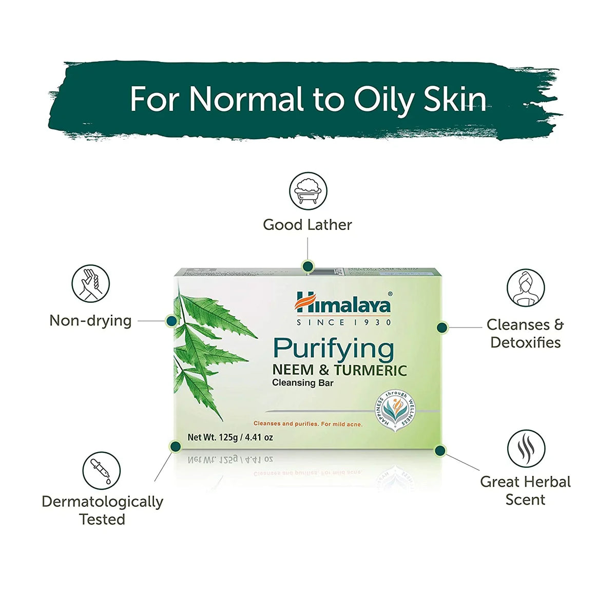(Pack Phthalates, Skin, Free, from Neem Turmeric 6) SLS Himalaya Clean Ounce Gluten & g Cleansing Neem 125 Vegan, (4.41 and Purifying for & 6 and of Pack 4.41 oz), Looking Turmeric Free Bar Healthy Parabens,