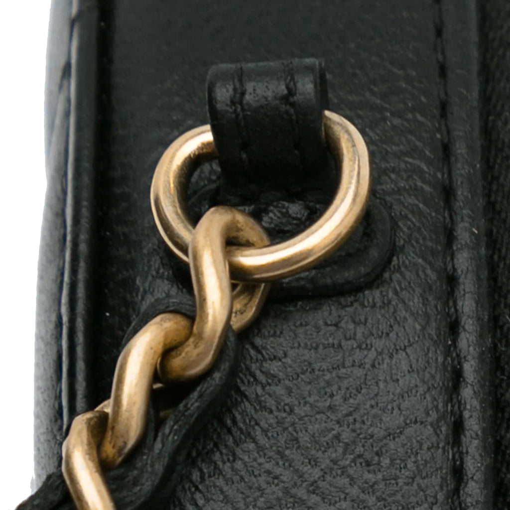 Pre-Owned Round Bag Leather (Good) Lambskin Lucky Crossbody Unisex Charms Chanel Authenticated Black