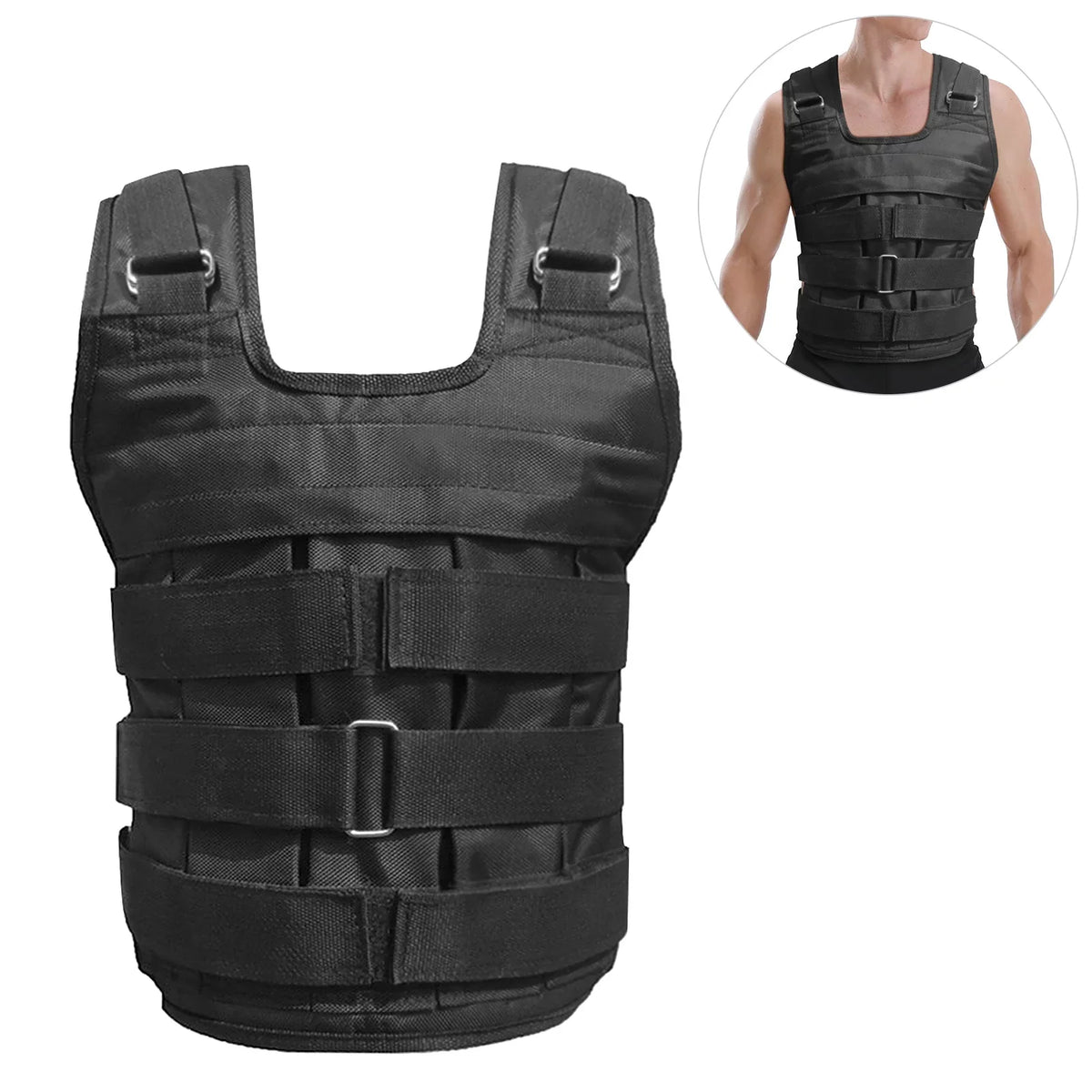 Load, Strength Adjustable Max. Oxford Cloth Weight 50kg Nebublu Vest Weighted Jacket, - Training