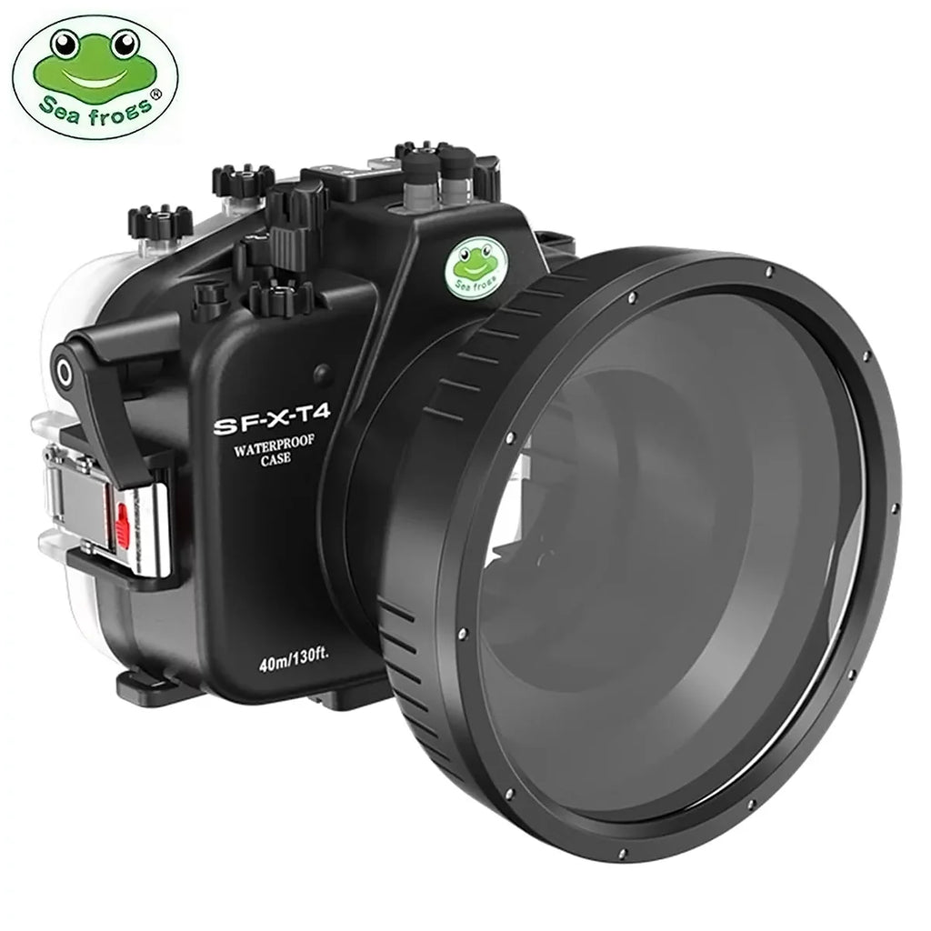X-T4 for Scuba Seafrogs Flat Camera Port Case Waterproof Fujifilm w/Short Underwater Fuji [40M/130FT] Housing xt4