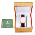 Womens Matashi Business and Watch Water 1ATM Wooden Leather Wrist Resistant, Brown Casual w Swiss or Mens Travel, Strap,