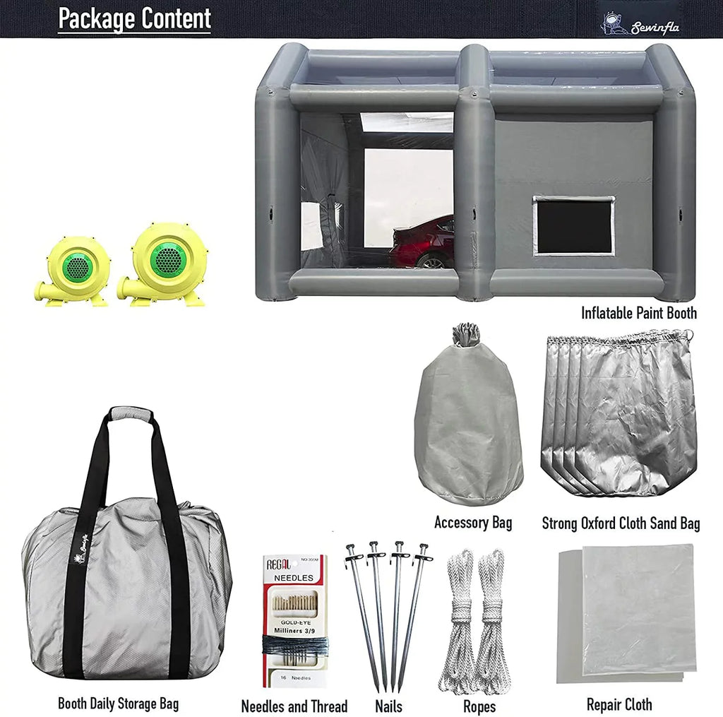 Booth Car Painting Spray 23x20x14.5Ft Paint Booth with Professional Inflatable Inflatable Blowers Sewinfla Booth Portable