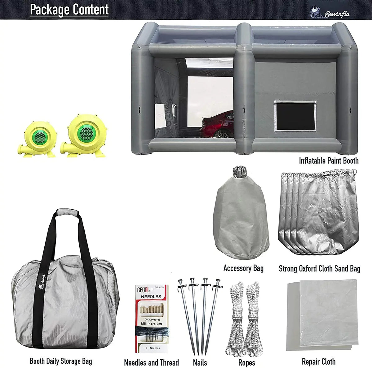 Booth Car Painting Spray 23x20x14.5Ft Paint Booth with Professional Inflatable Inflatable Blowers Sewinfla Booth Portable