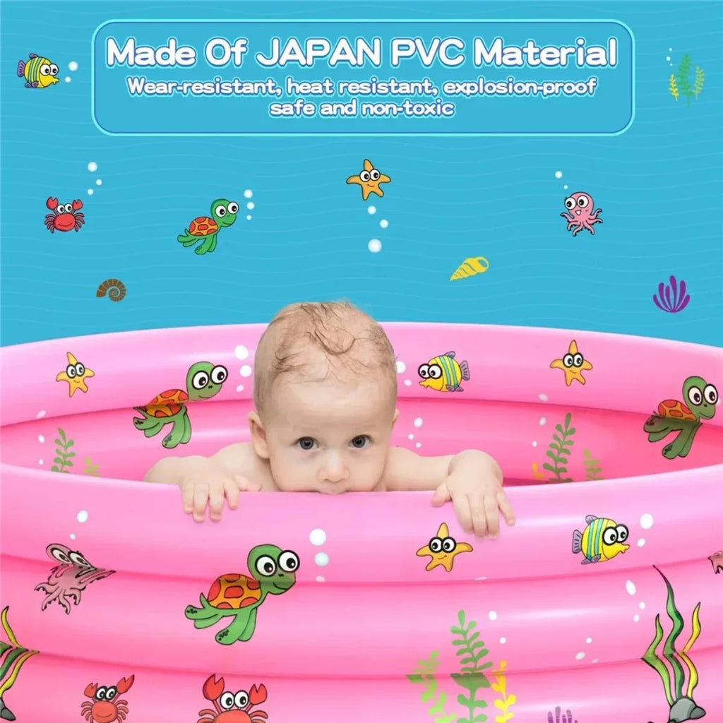 Padding Babies Rings Inflatable Family Kids,Toddler for Pool (Pink) Up for Baby 51"x13" Blow Outside 3 Pool Round Pool,Swimming PVC