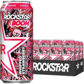 Taurine Pack Energy Vary, May Caffeine with Boom 16oz Rockstar, Drink 12 Cans Strawberry, and Whipped Packaging Count