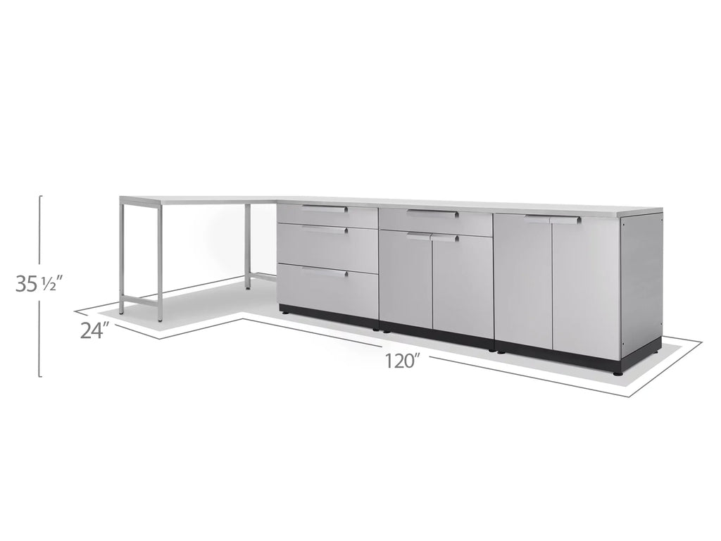 with Cabinet Kitchen Stainless Set Countertops in 5 Steel Piece Outdoor