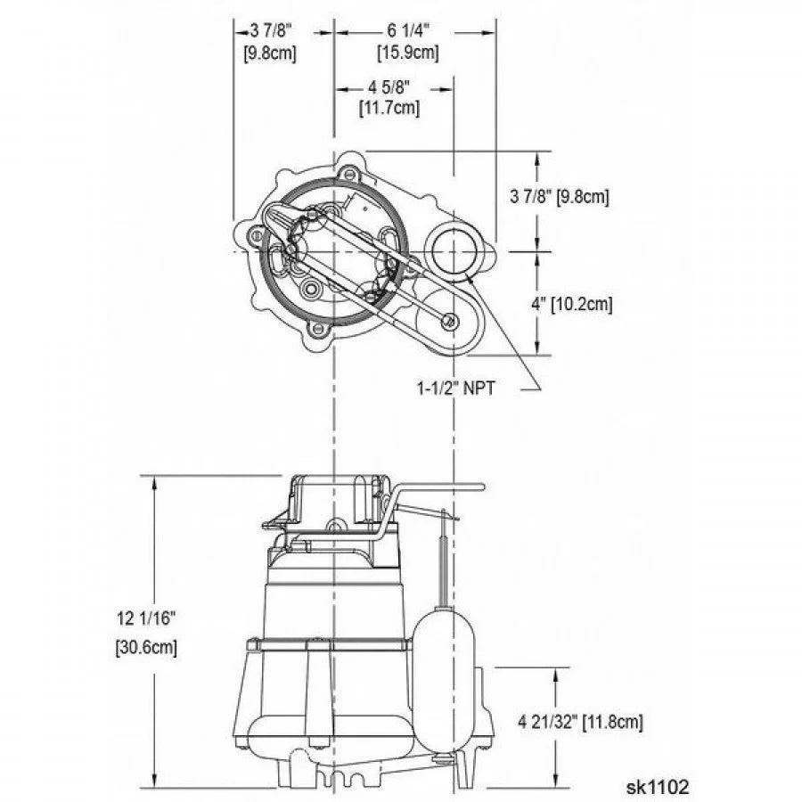 Pump,Vertical Float 98-0077 1/2,Sump HP Zoeller